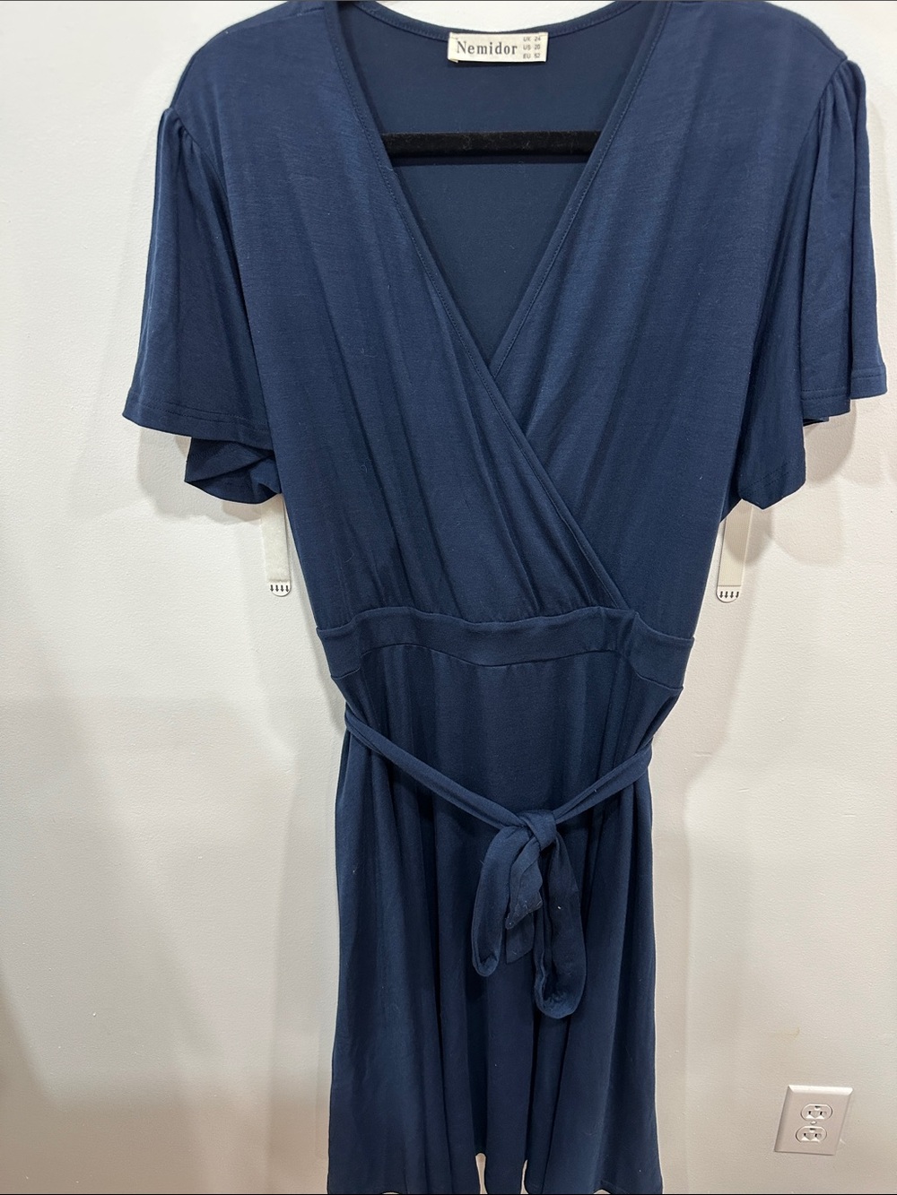 Navy Dress with Waist Tie